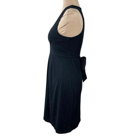 Gap Mini Dress V-Neck Black Sleeveless Tie Back Size XS Extra Small Stretch - Picture 2 of 6